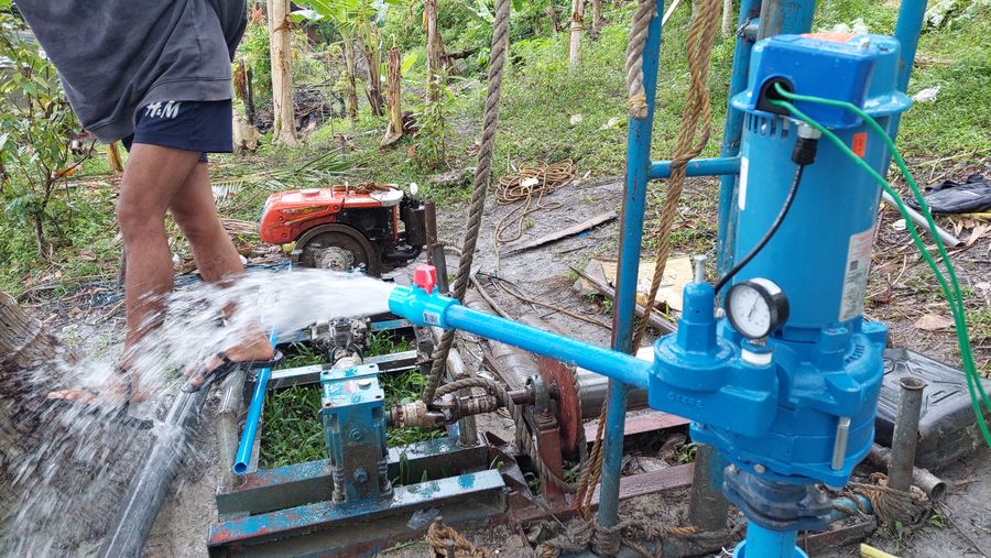 Water flowing from confirmed drill site