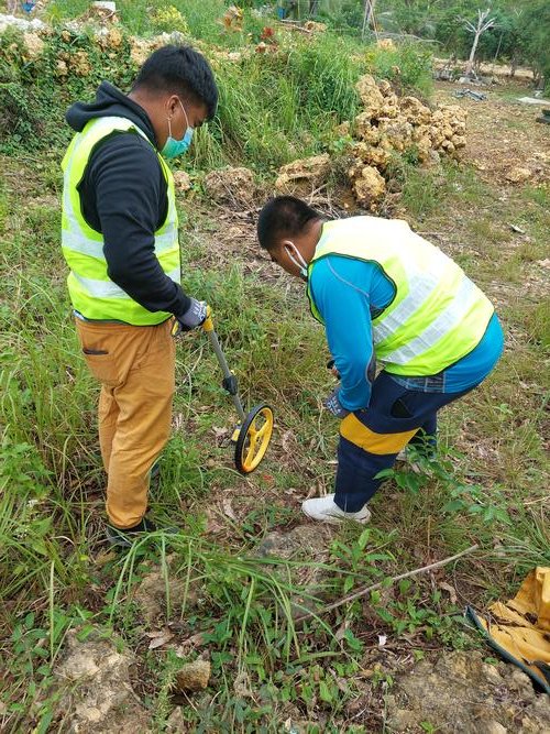 Survey line measurement in the field
